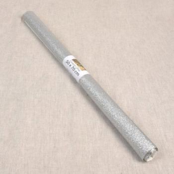 Preview: 50x70 cm Zuschnitt Glitzerfolie Silber